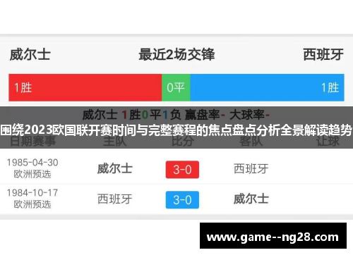 围绕2023欧国联开赛时间与完整赛程的焦点盘点分析全景解读趋势